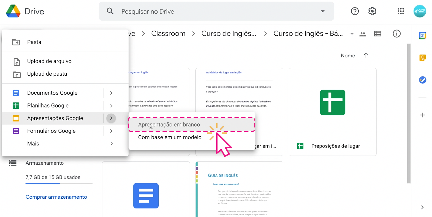 Como utilizar o Google Drive integrado a Google Sala de Aula 17a